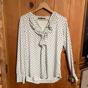 WHBM LS Polka dot shirt